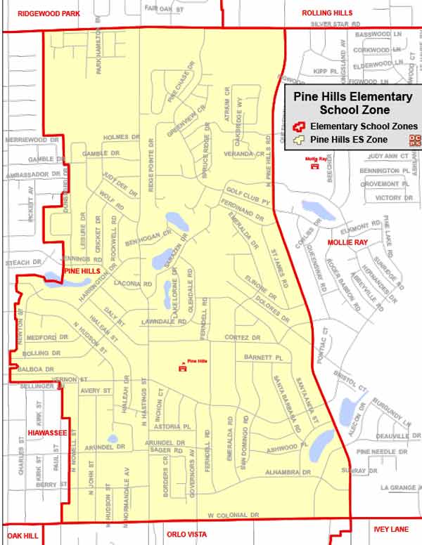 OCPS Pine Hills Elementary Map