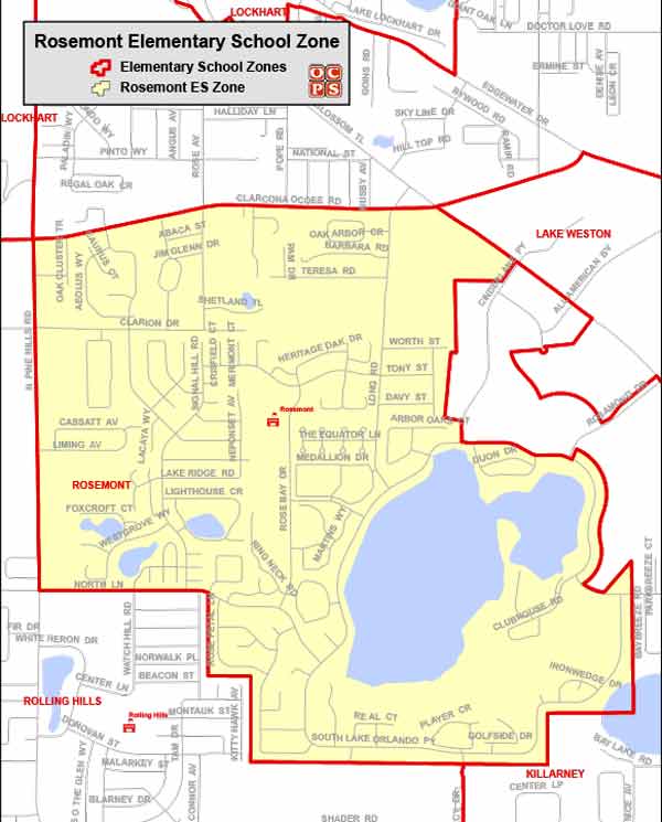 OCPS Rosemont Elementary Map