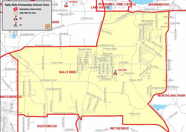 OCPS Sally Ride Elementary Map