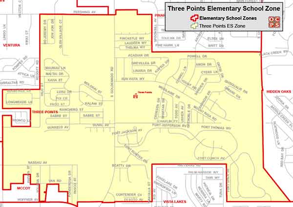 OCPS Three Points Elementary Map