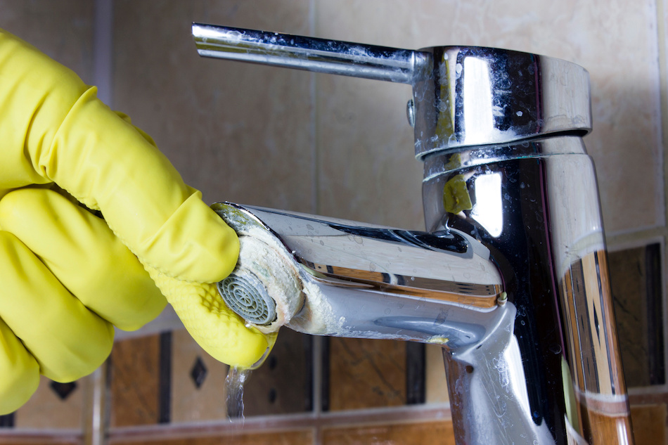 How to clean bathroom and kitcken taps - Clean Hard water deposits