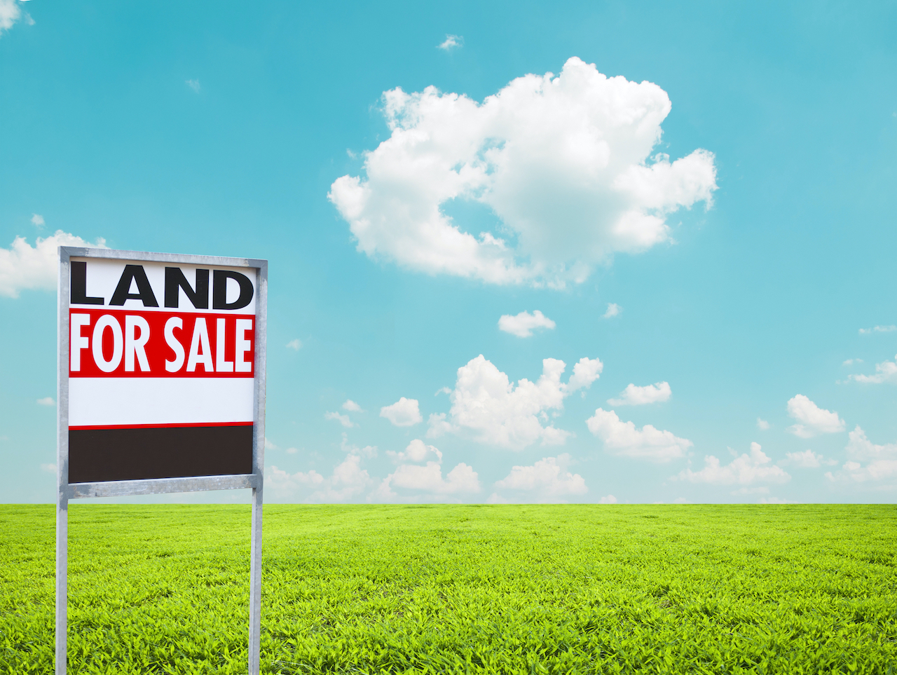 Land for Sale sign in field