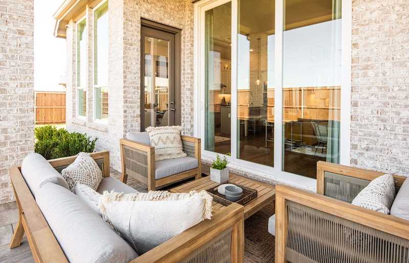 The back porch at the Highland model in Cambridge Crossing