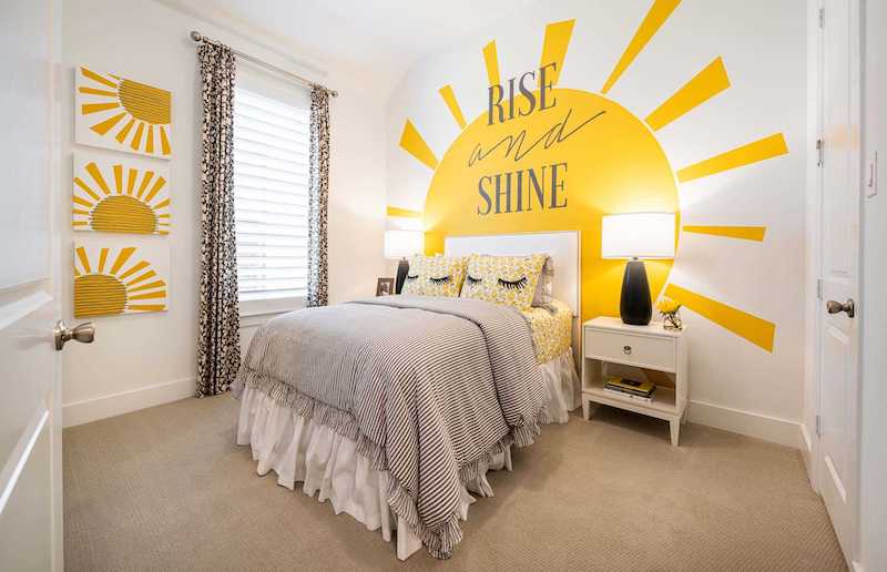 The sunshine bedroom at the Highland model in Cambridge Crossing