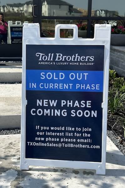 Toll Brothers Homes are sold out in Lexington
