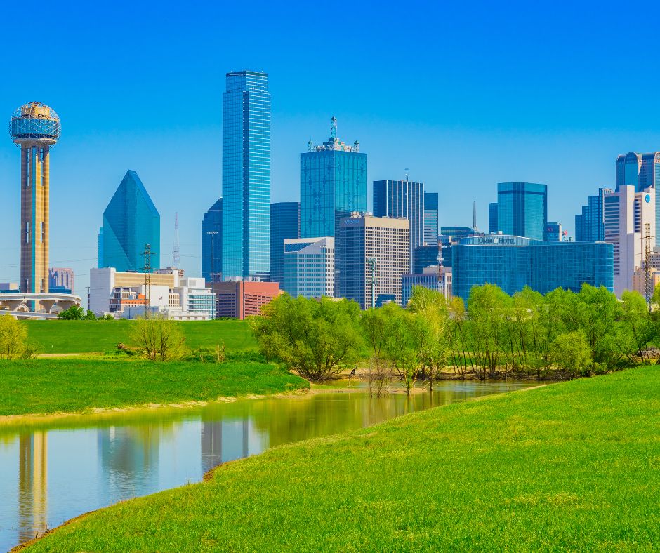 Dallas Cityscape with Spring Foliage, Tx