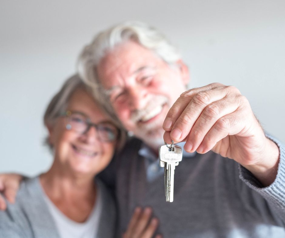 Happy Retiree Holding House Keys