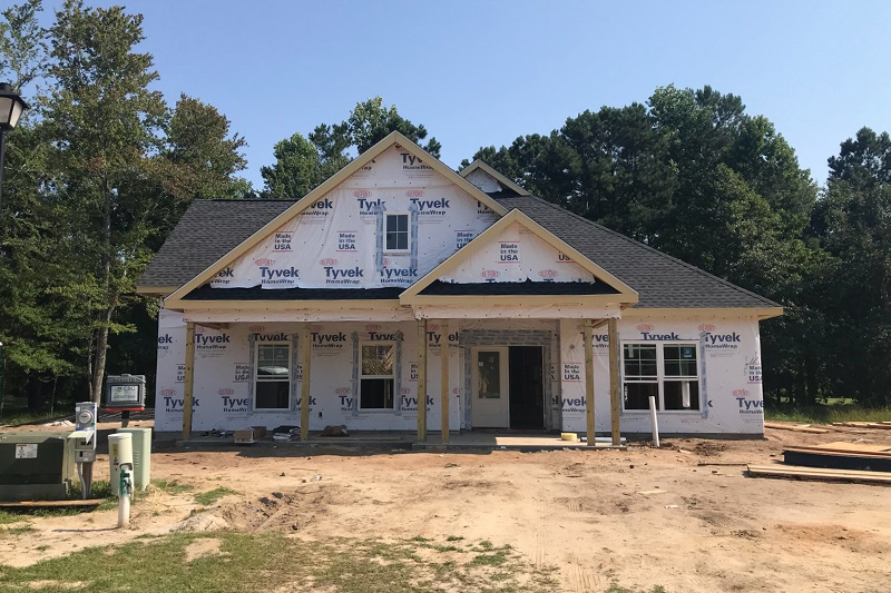Progress photo of custom home construction