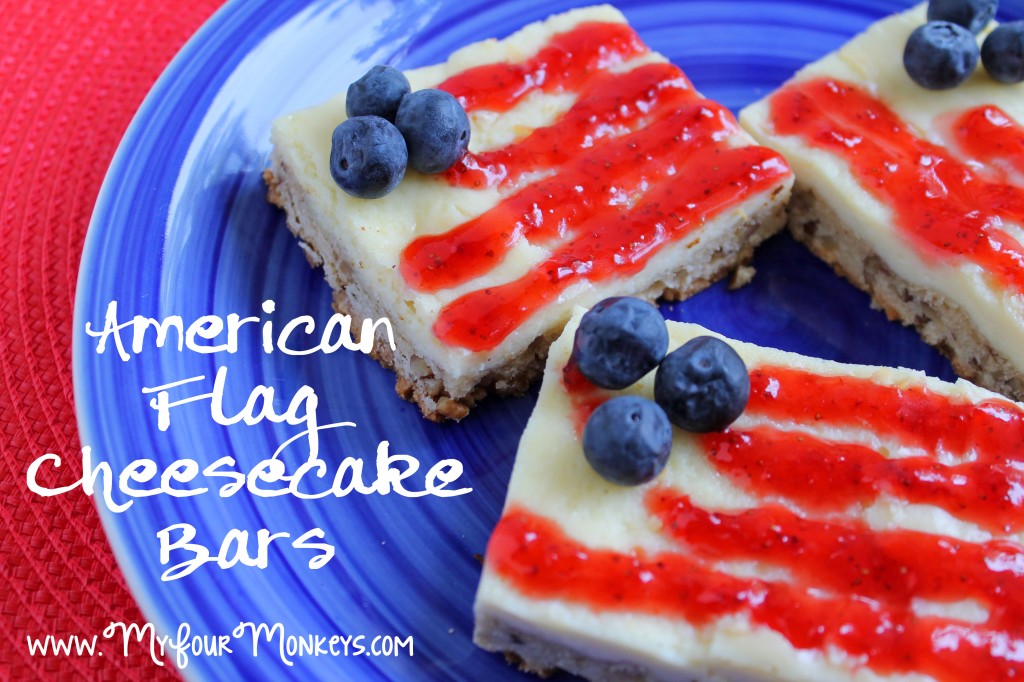 American Flag Cheesecake Bars