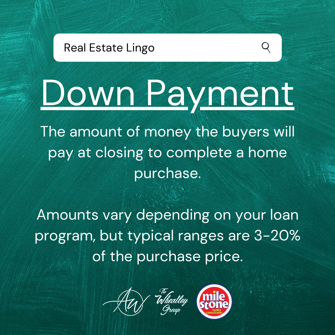 Real Estate Lingo Down Payment Real Estate Lingo Down Payment